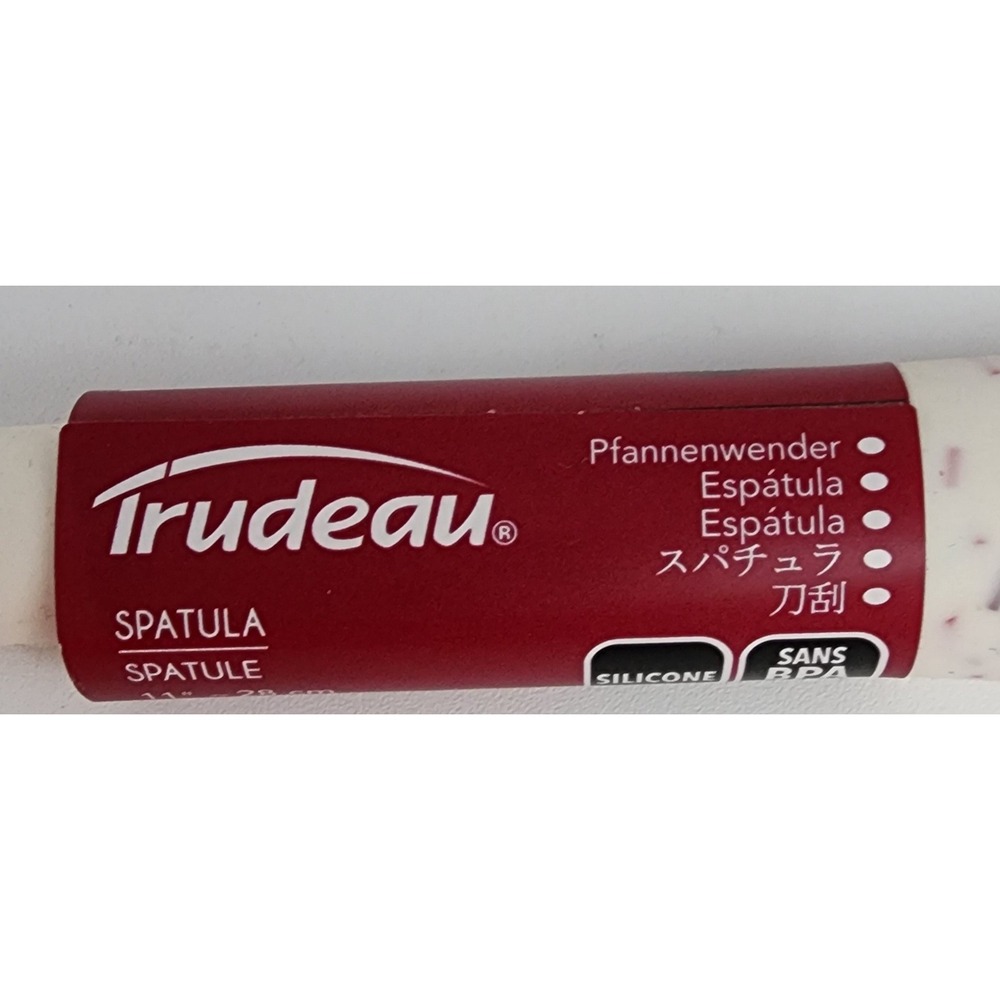 Trudeau Silicone Spatula 11 Inch White Confetti Heat Resistant BPA Free NEW - Picture 2 of 5
